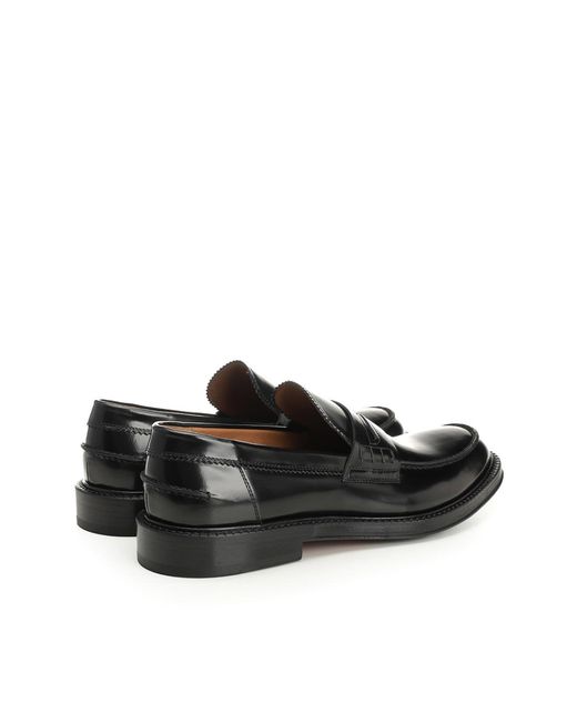 Corvari Black Brushed Leather Penny Loafer for men