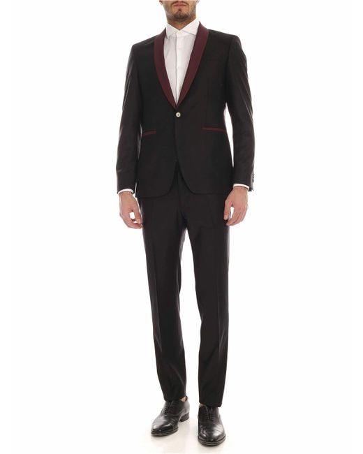 Karl Lagerfeld Black Suit With Details for men