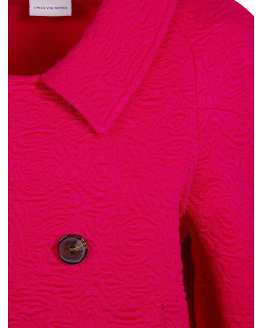 Dries Van Noten Pink Huvia Cropped Jacket