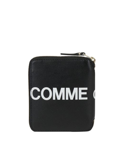Comme des Garçons Black Leather Zipped Bi-Fold Wallet for men