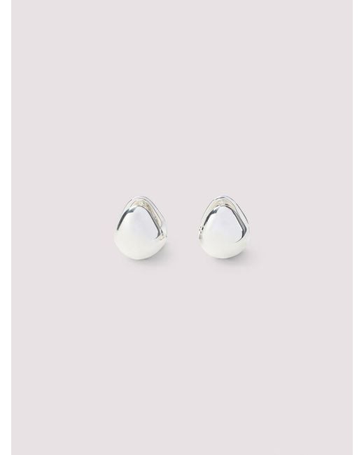Phoebe Philo White Pebble Studded Earrings