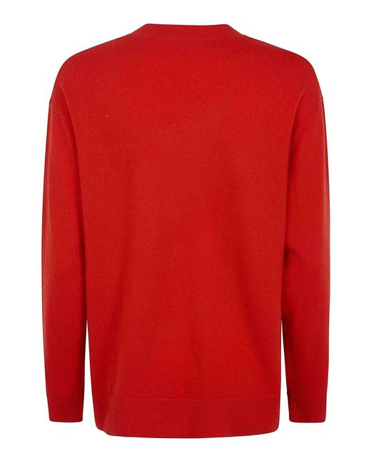 P.A.R.O.S.H. Red Cashmere Round Neck Sweater