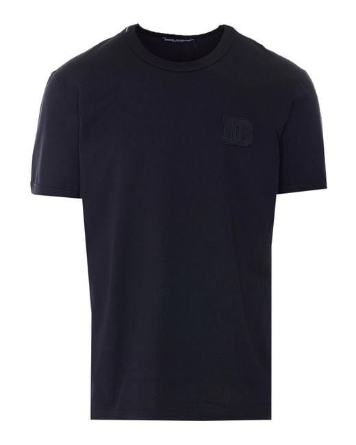 Dolce & Gabbana Blue Dg Patch T-Shirt for men