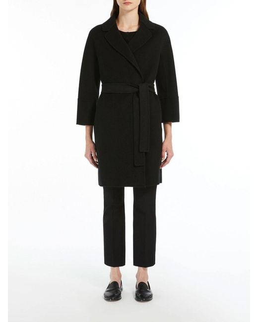Max Mara Black Double Wool Short Coat