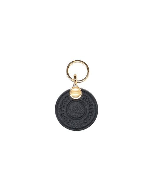 Tom Ford Blue Leather Key Ring for men