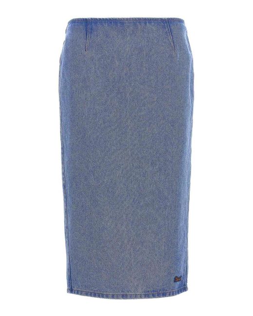 Marni Blue Bleached Coated Skirt