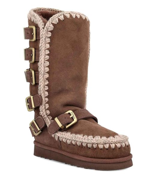 Mou Brown Eskimo 40 Buckle Straps Boots