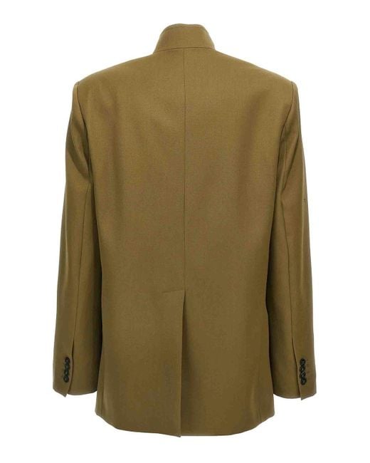 The Attico Green Maxi Shoulder Strap Blazer