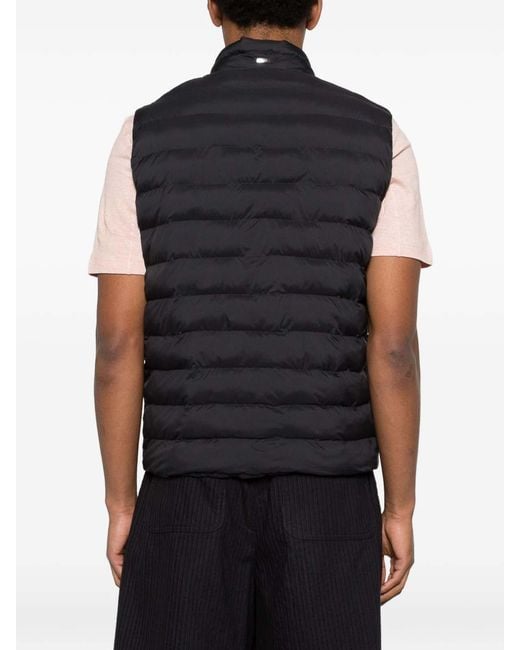 Herno Black Recycled Nylon Microfibre Padded Vest for men