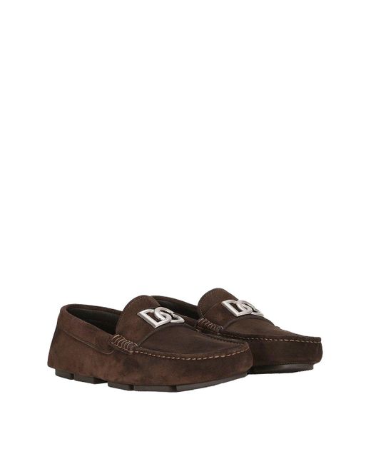 Dolce & Gabbana Brown Loafers With Logo for men