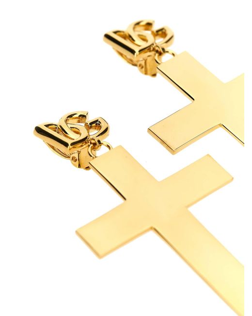 Dolce & Gabbana Metallic Cross Earrings