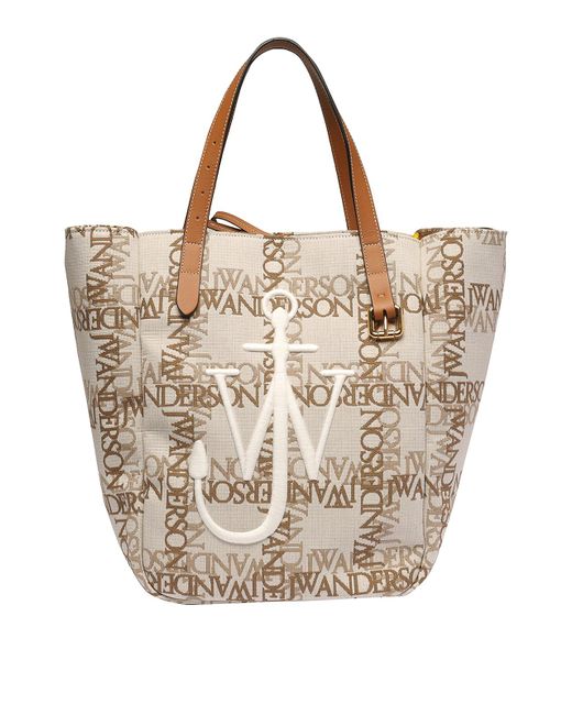 JW Anderson Frontal Logo Tote in Natural | Lyst