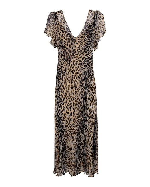 Rixo Orange Bexley Dress Nina Leopard
