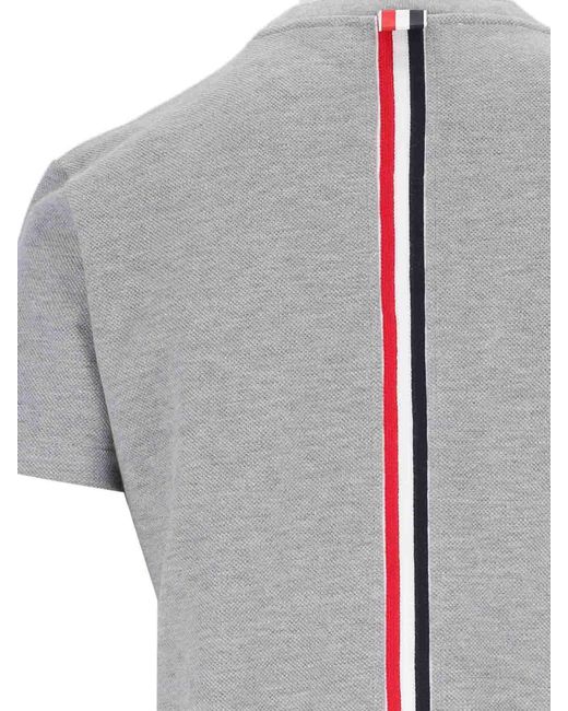 Thom Browne Gray Retro Tricolor Detail T-Shirt