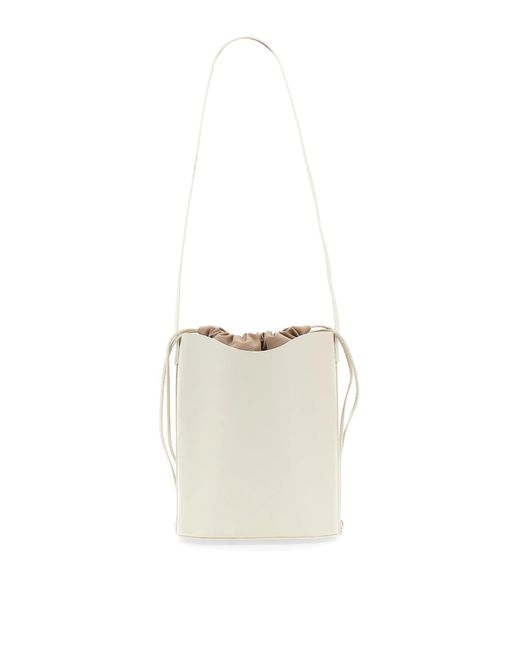 Il Bisonte White Leather Bucket Bag