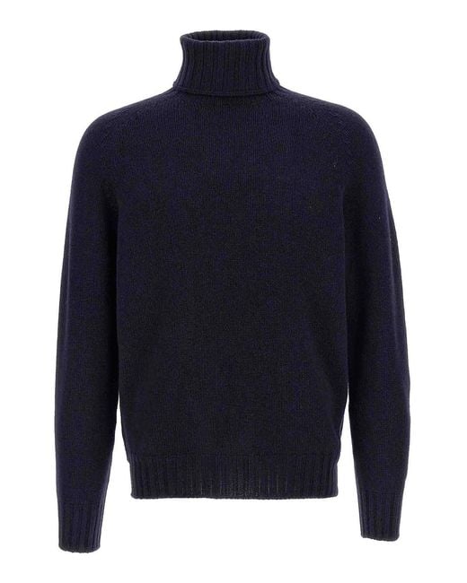 Ma'ry'ya Blue High Neck Sweater for men