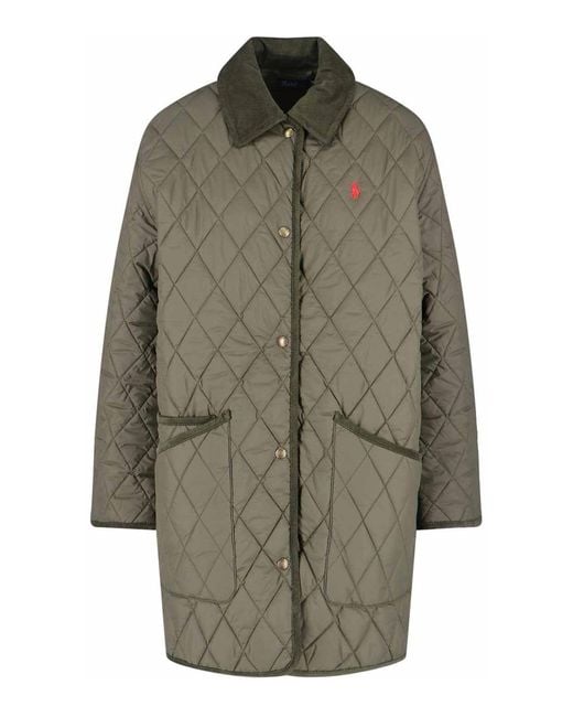 Polo Ralph Lauren Gray Quilted Velvet Collar Recycled Jacket