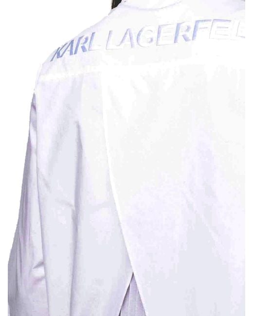Karl Lagerfeld White Pleated Back Tunic Shirt