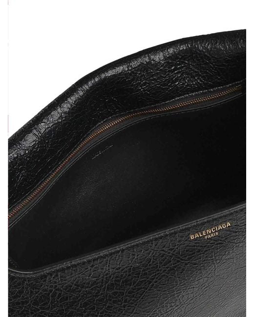 Balenciaga Black Medium Clicca Leather Shoulder Bag
