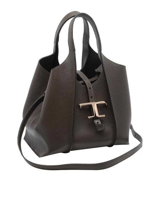 Tod's Black Argilla T-Timeless Shopping Bag