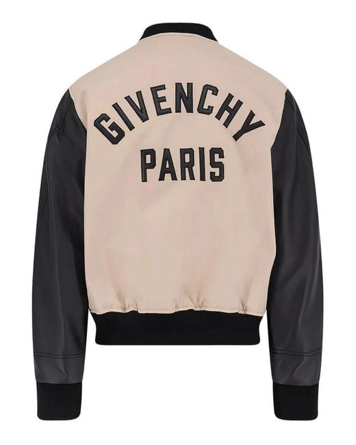 Givenchy Natural Panelled Bomber Jacket for men