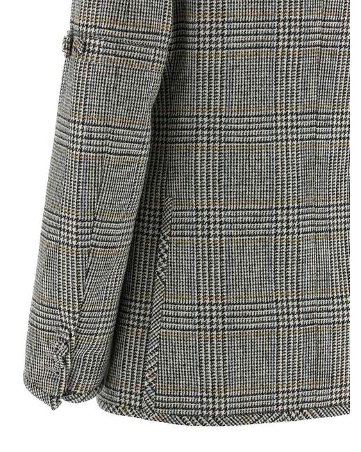 Thom Browne Gray Prince Of Wales Blazer