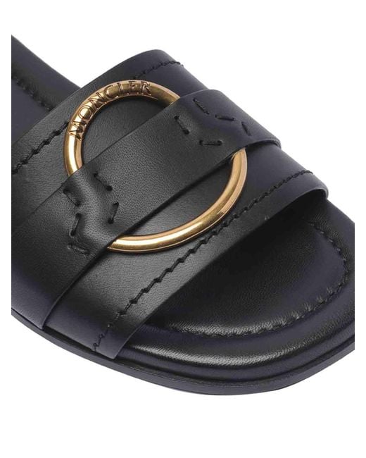 Moncler White Leather Sandals