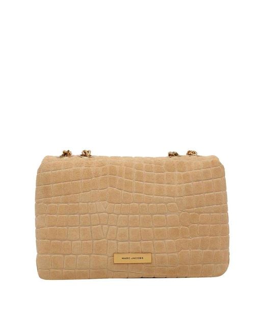 Marc Jacobs Natural The Suede Croc Slim Convertible Shoulder Bag