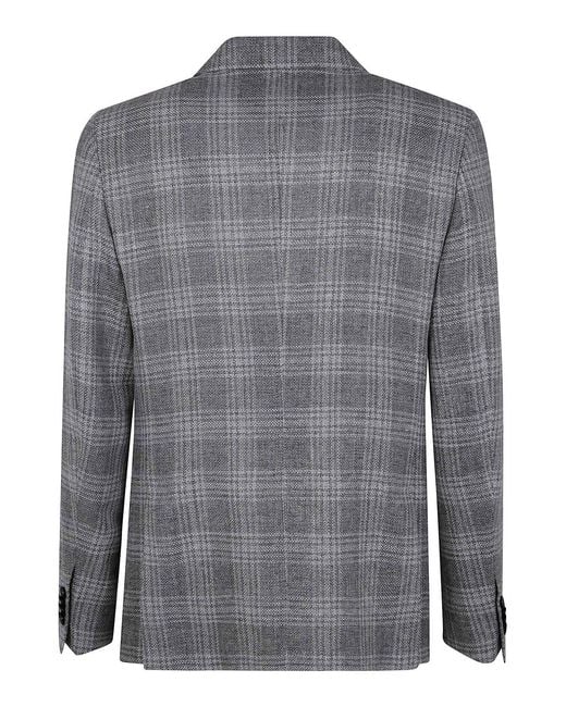 Zegna Gray Wool And Linen Jacket for men