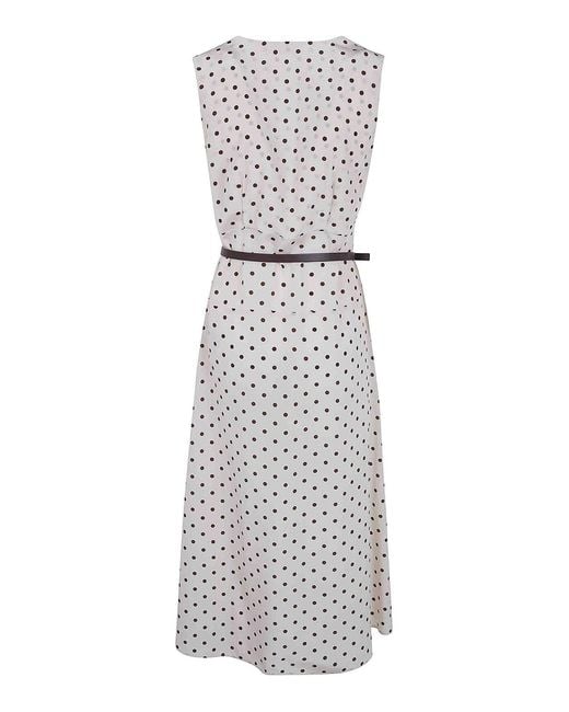 P.A.R.O.S.H. White Sbillo Midi Dress