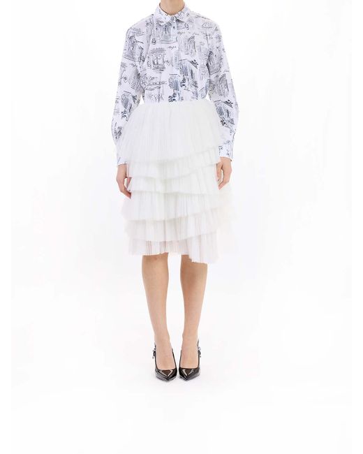 Karl Lagerfeld White Karl Studio Tulle Skirt