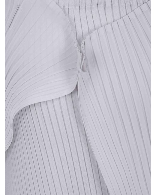Issey Miyake White Pleated On Pleats Long Skirt