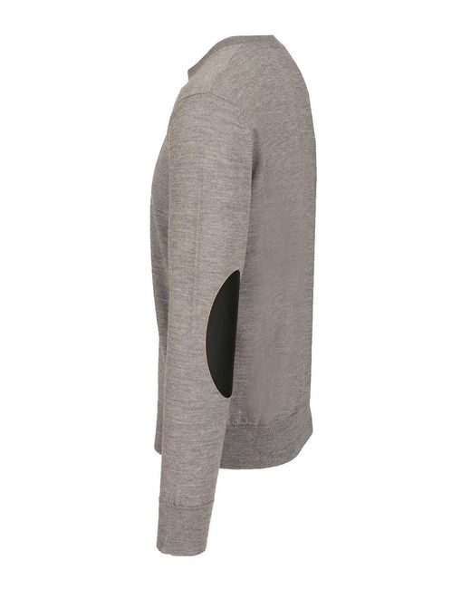 MM6 by Maison Margiela Gray Crewneck Sweater With Patches for men