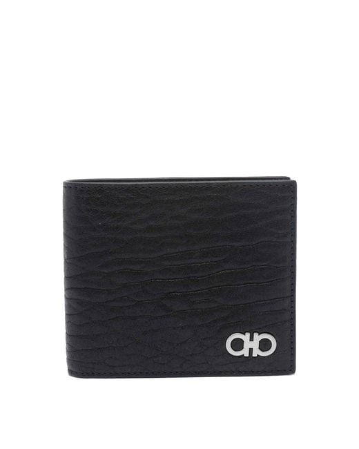 Ferragamo Black Revival Gancini Wallet for men