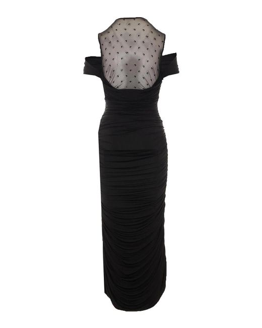 MARINE SERRE Black Long Dress