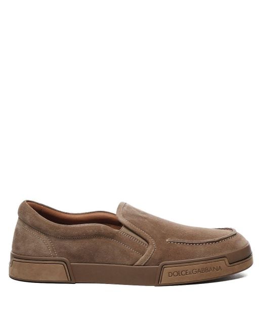 Dolce & Gabbana Brown Suede Slip-On Sneakers for men