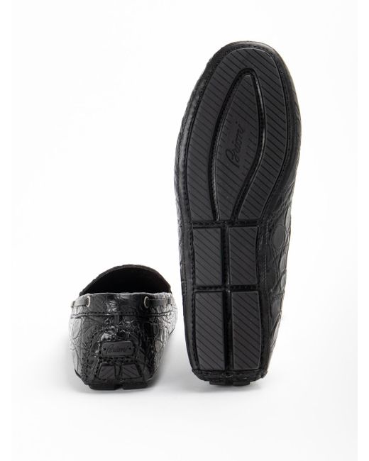 Brioni Gray Leather Loafer for men
