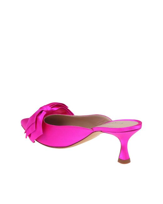 Roberto Festa Pink Satin Mule With Bow