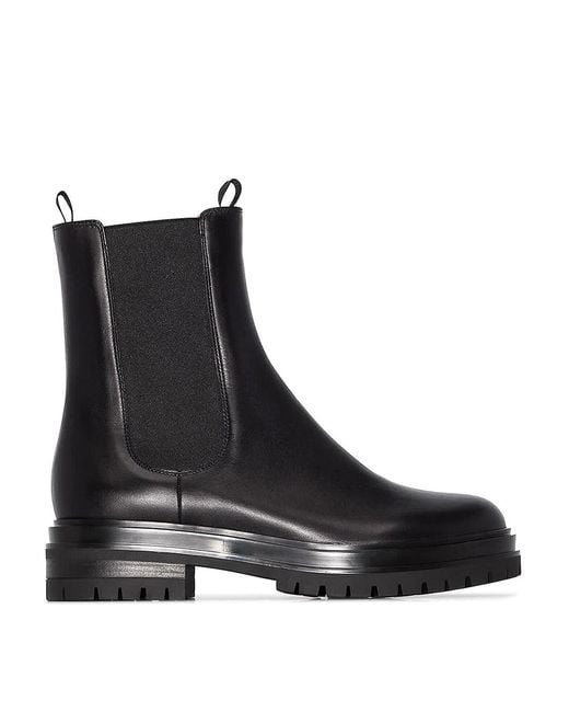 Gianvito Rossi Black Chester Leather Chelsea Boots