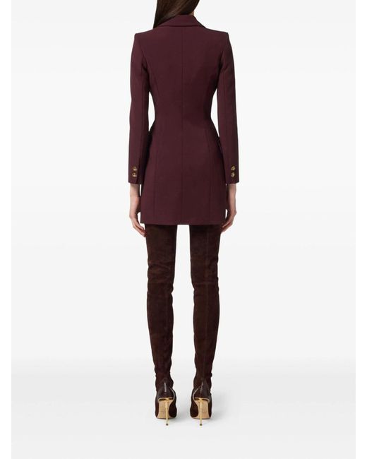 Elisabetta Franchi Purple Double-Breasted Short Dress