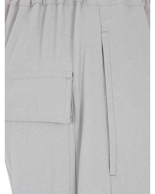 Rick Owens Gray Drawstring Astaires Cropped Trousers