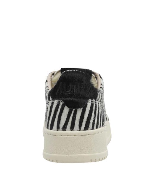 Autry Black Medalist Zebra Print Sneakers