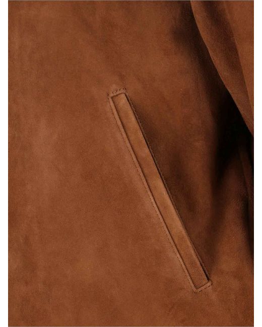 TONYWACK Brown Suede Jacket for men
