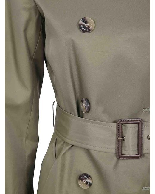 Ralph Lauren Green Double Breasted Belted Lined Coat
