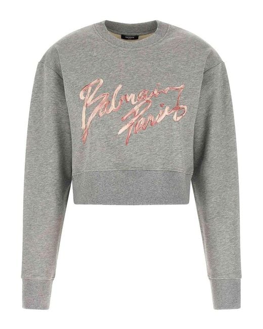 Balmain Gray Sweatshirt