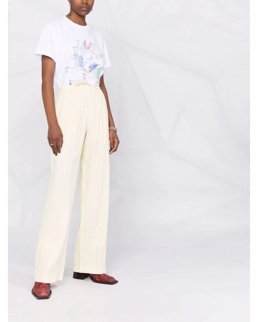 Golden Goose Deluxe Brand White Brittany Wide-Leg Trousers
