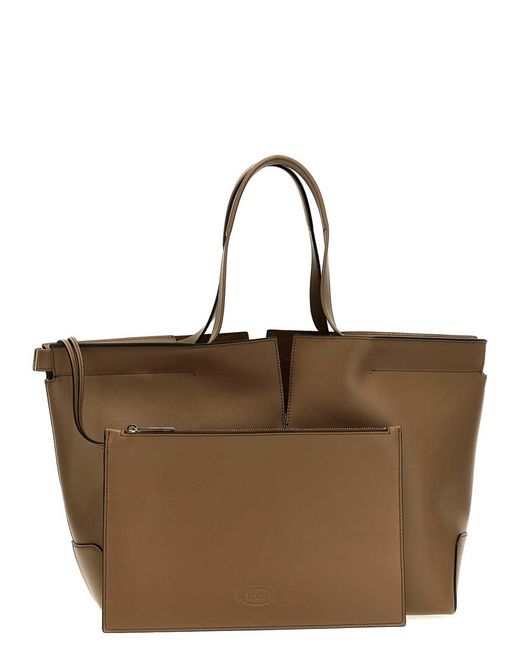 Tod's Brown Tods Di Bag Folio Shopping Bag