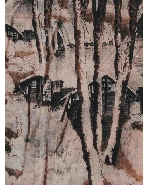 Pierre Louis Mascia Brown Euclid Scarf 135-195 Landscape