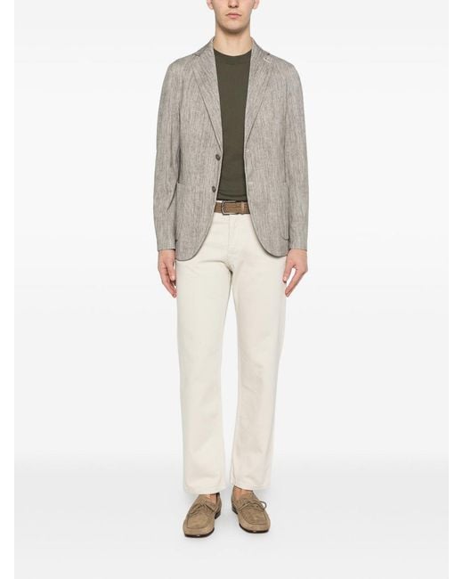 Circolo 1901 Gray Cotton Scrub Jacket With Notch Lapels for men