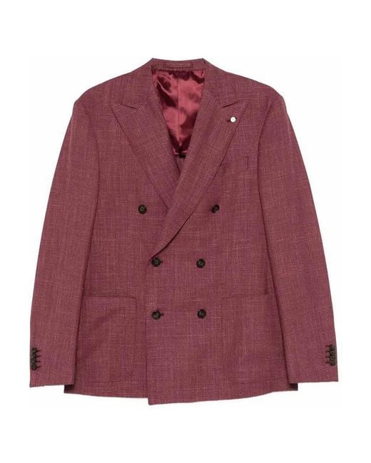 Luigi Bianchi Purple Blazer for men